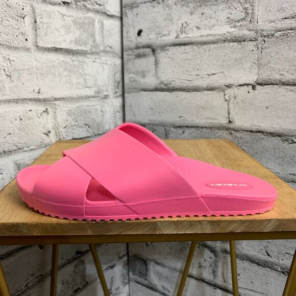 Okabashi Maddox Crossband Slide Sandals Pink Slip On Waterproof Shoes - Picture 3 of 9
